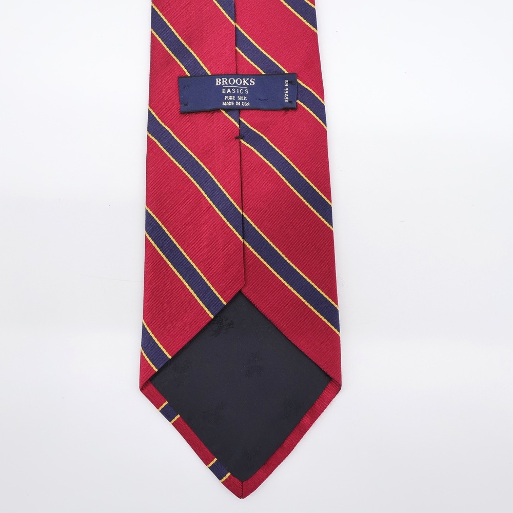 Brooks Brothers Basics Tie Striped Necktie Red One Size Mens OS - Picture 3 of 5